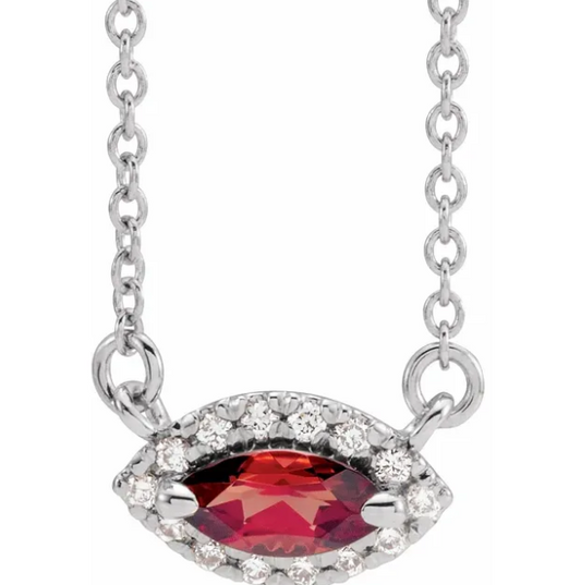 Clematis Garnet & Diamond Necklace