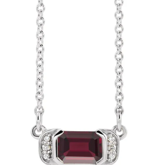 Dahlia Garnet & Diamond Necklace