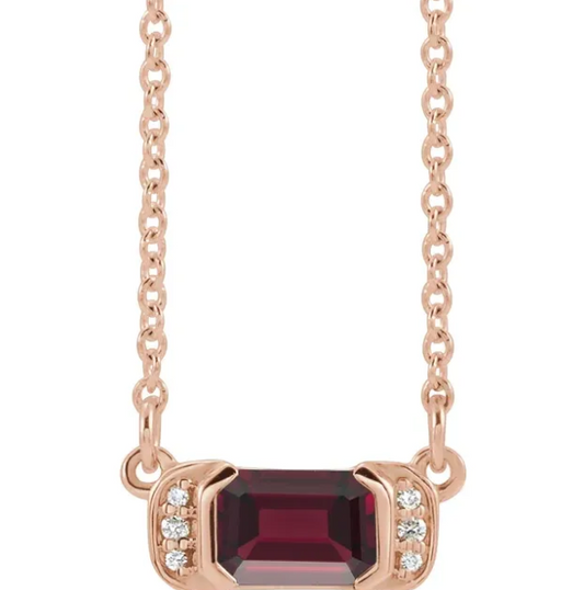 Dahlia Garnet & Diamond Necklace