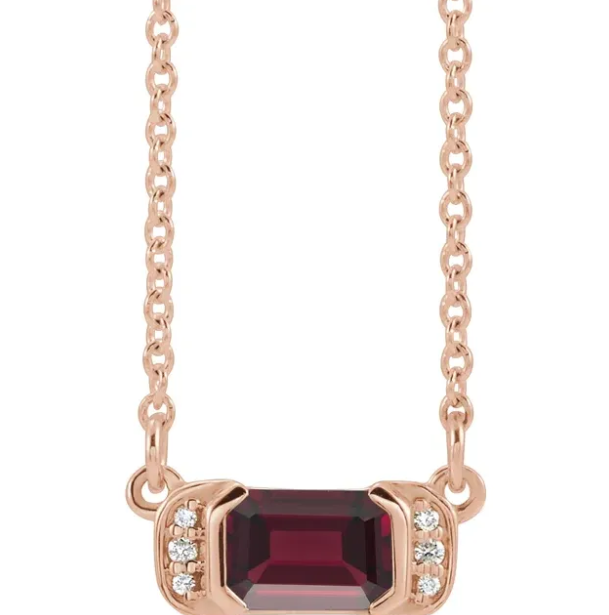 Dahlia Garnet & Diamond Necklace