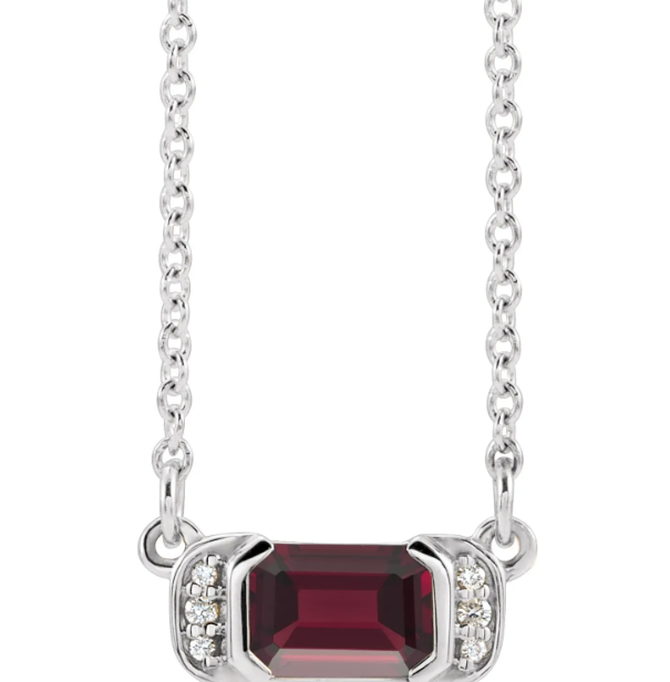 Dahlia Garnet & Diamond Necklace