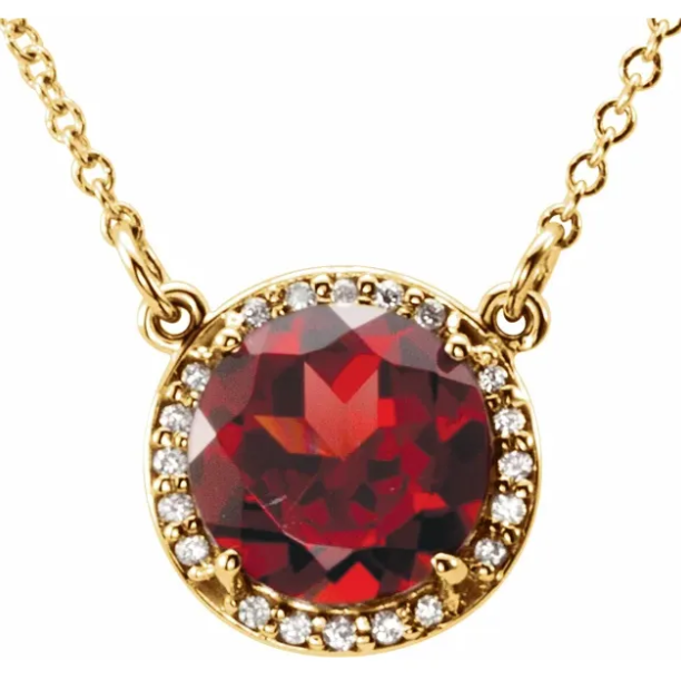 Hydrangea Garnet & Diamond Necklace