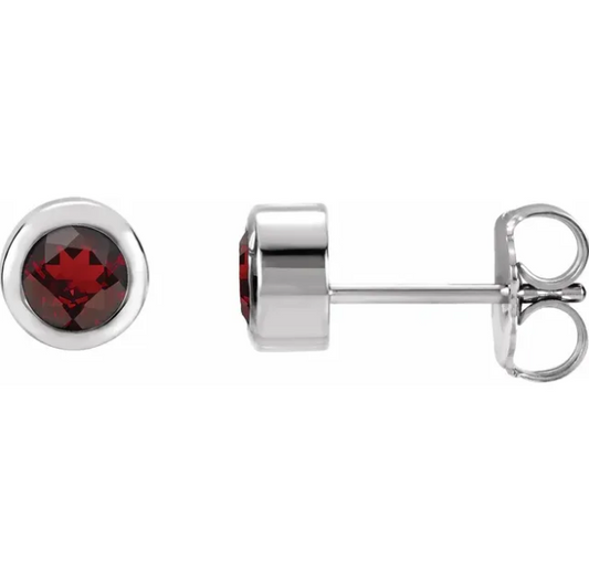 Poppy Garnet Stud Earrings