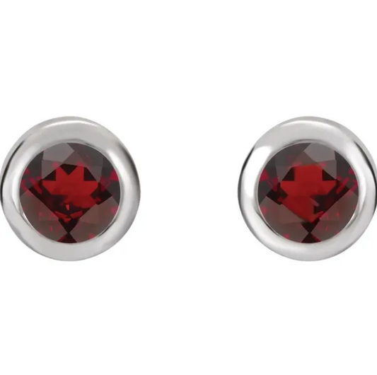 Poppy Garnet Stud Earrings