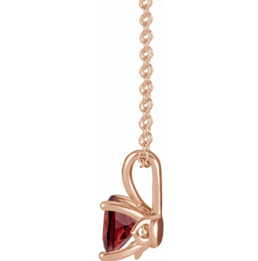 Poppy Garnet Solitaire Necklace