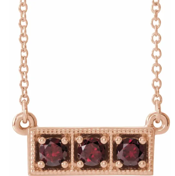 Iris Garnet Bar Necklace