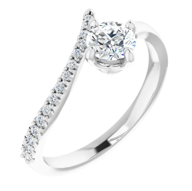 Passionflower Diamond By Pass Ring