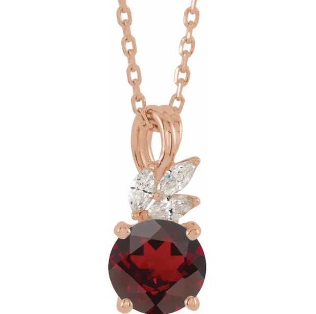 Orchid Garnet & Diamond Necklace