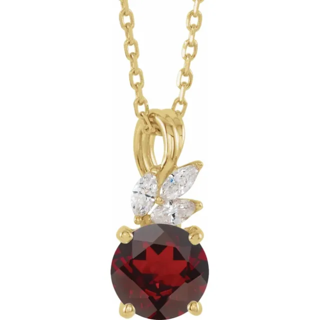 Orchid Garnet & Diamond Necklace