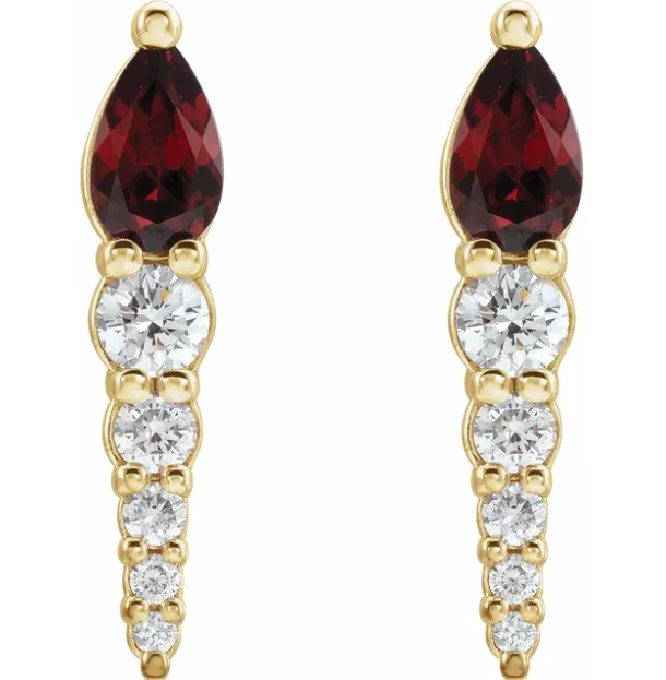 Dahlia Garnet & Diamond Earrings
