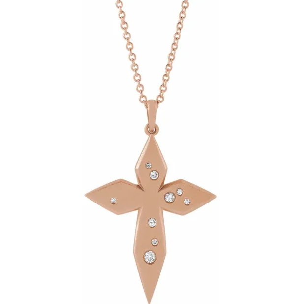Daffodil Diamond Cross Necklace