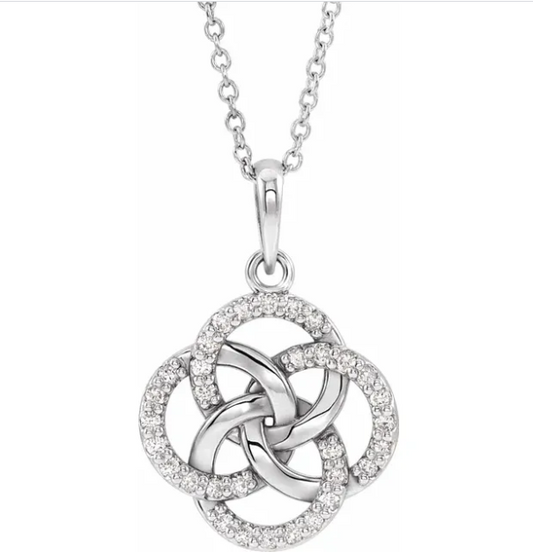 Clover Five Fold Celtic Diamond Necklace