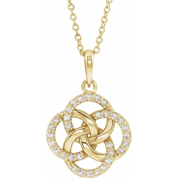 Clover Five Fold Celtic Diamond Necklace