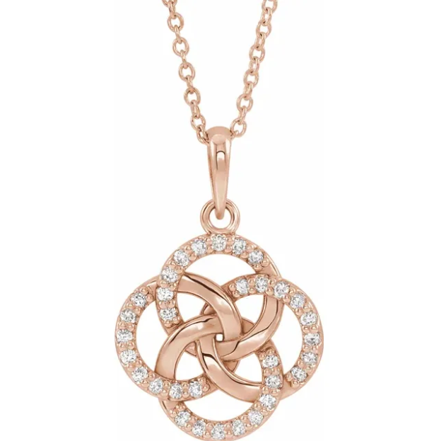 Clover Five Fold Celtic Diamond Necklace