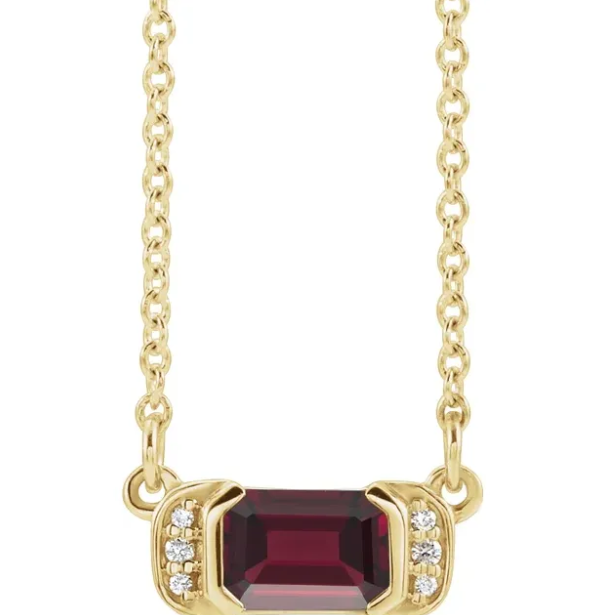 Dahlia Garnet & Diamond Necklace