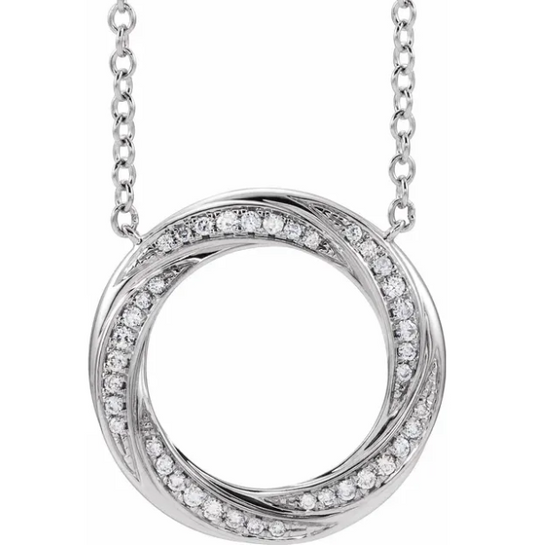 Craspedia Diamond Twisted Circle Necklace