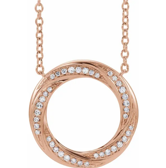 Craspedia Diamond Twisted Circle Necklace