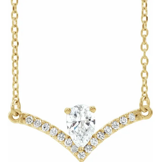 Bellflower Diamond Chevron Necklace