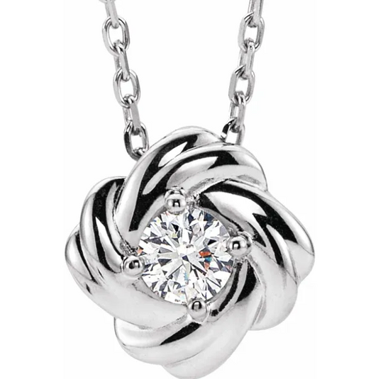 Rose Diamond Love Knot Necklace