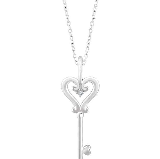 Rose Diamond Key Necklace