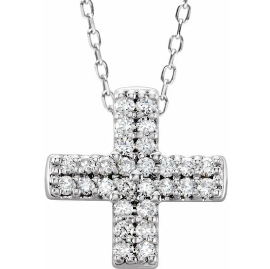 Daffodil Diamond Cross Necklace