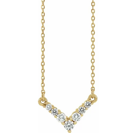 Bellflower Diamond Mini Chevron Necklace