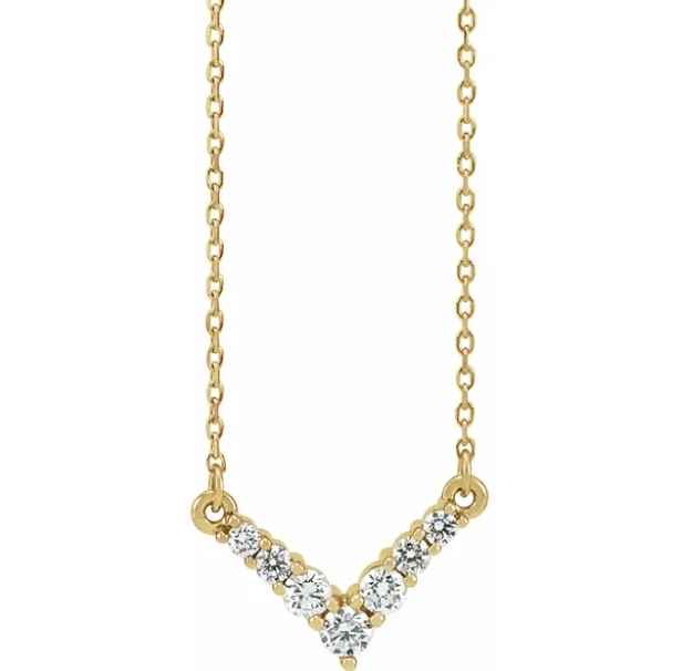 Bellflower Diamond Mini Chevron Necklace