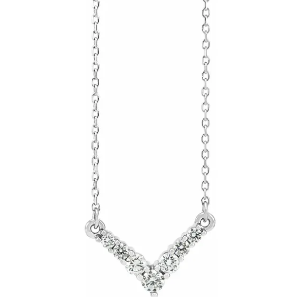 Bellflower Diamond Mini Chevron Necklace