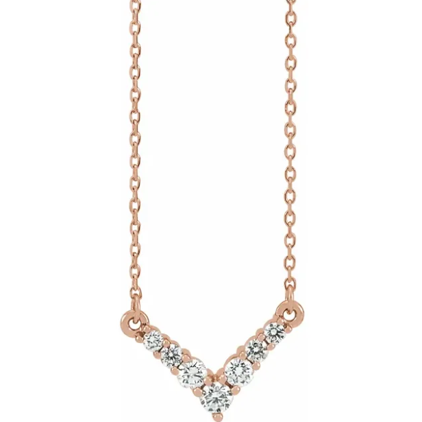 Bellflower Diamond Mini Chevron Necklace