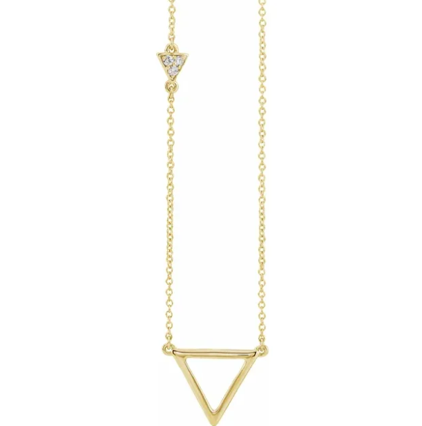 Trillium Diamond Triangle Necklace