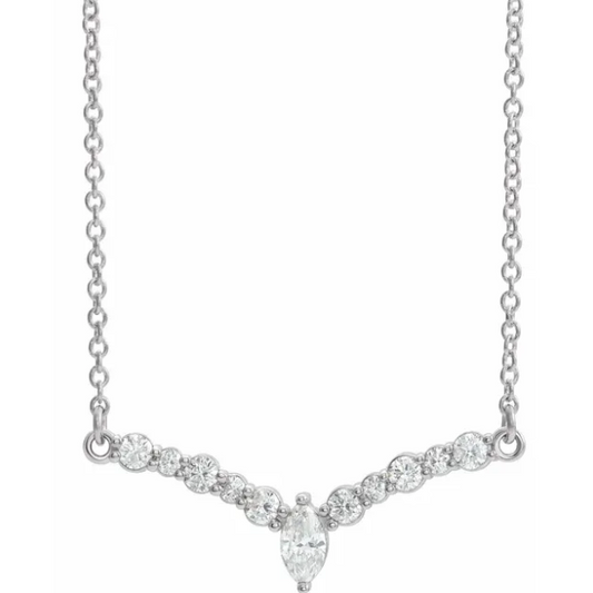 Clematis Diamond Chevron Necklace