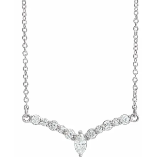 Clematis Diamond Chevron Necklace