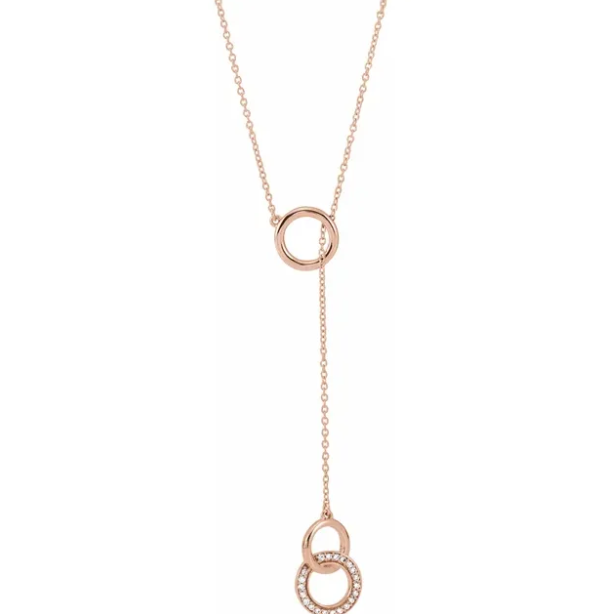 Rose Diamond Interlocking Circle Necklace
