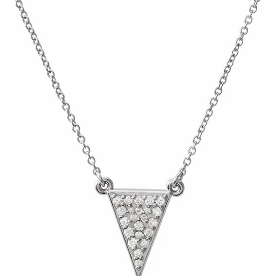 Trillium Diamond Cluster Triangle Necklace