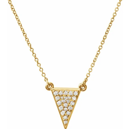 Trillium Diamond Cluster Triangle Necklace