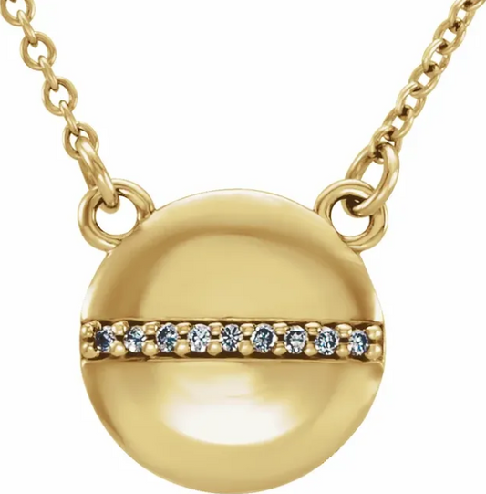 Craspedia Diamond Circle Button Necklace