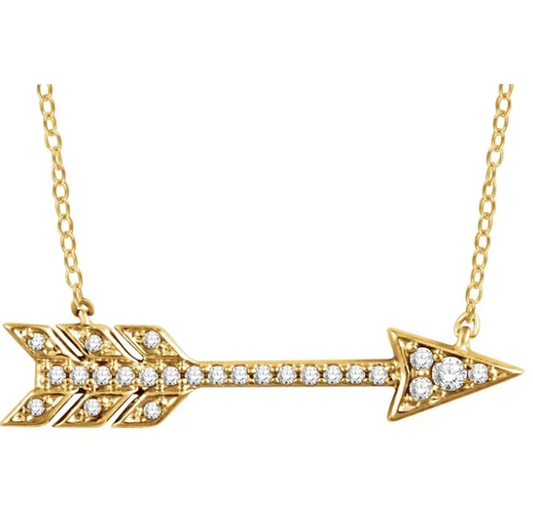 Peony Diamond Arrow Necklace