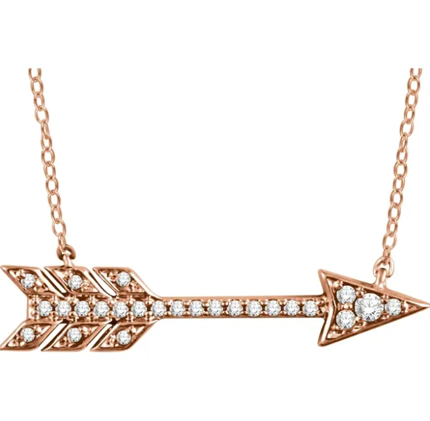 Peony Diamond Arrow Necklace