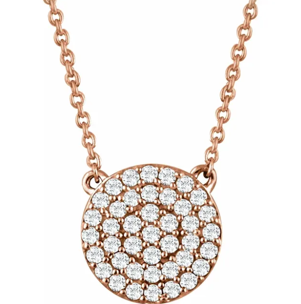 Craspedia Diamond Circle Cluster Necklace