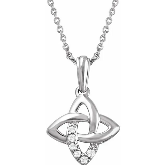 Clover Diamond Knot Necklace