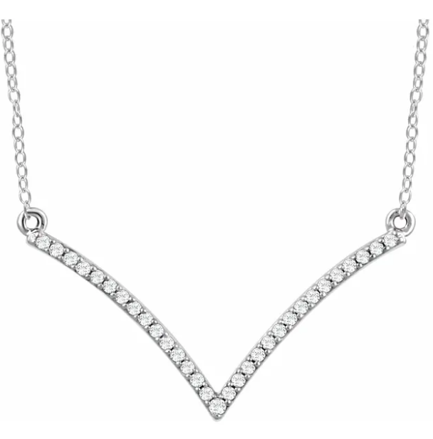 Bellflower Diamond Chevron Necklace