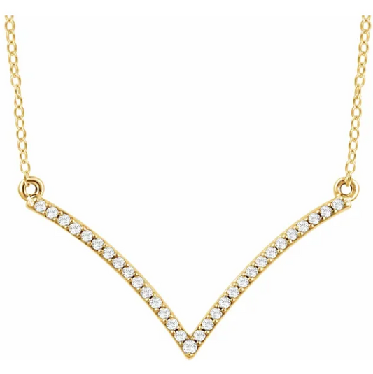 Bellflower Diamond Chevron Necklace