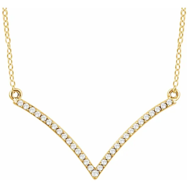 Bellflower Diamond Chevron Necklace