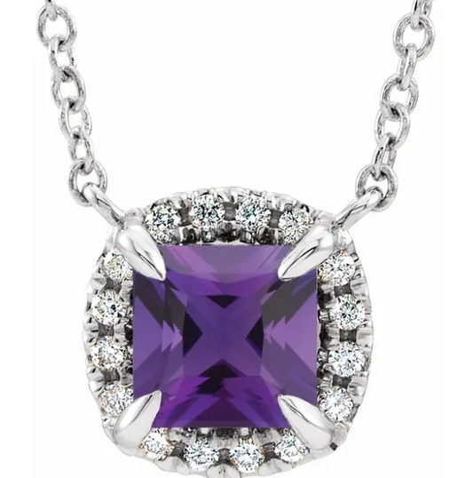 Fritillaria Amethyst & Diamond Necklace