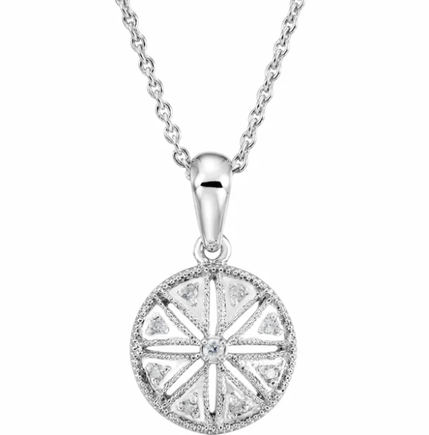 Hibiscus Diamond Sand Dollar Necklace