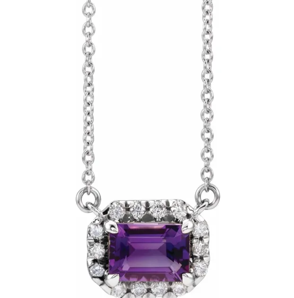 Zinnia Amethyst & Diamond Necklace