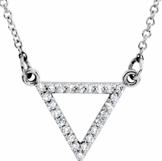 Trillium Diamond Triangle Necklace