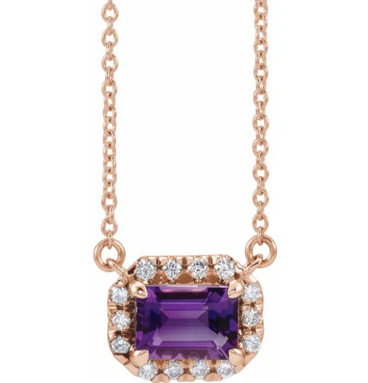 Zinnia Amethyst & Diamond Necklace