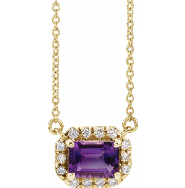 Zinnia Amethyst & Diamond Necklace