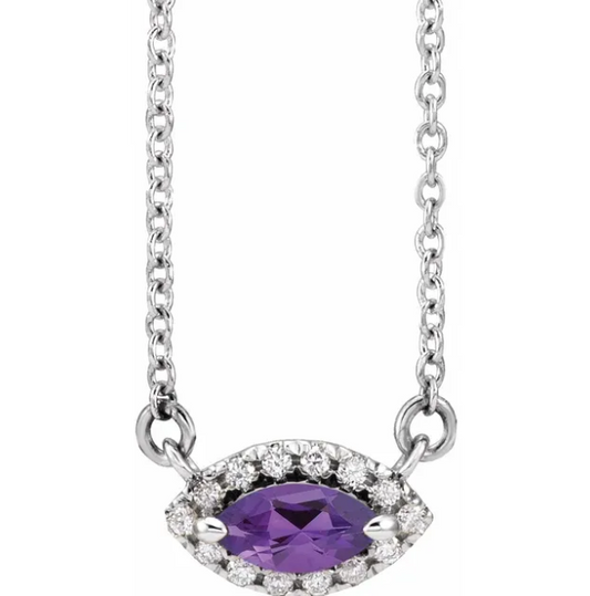 Clematis Amethyst & Diamond Necklace